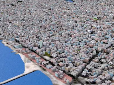 Gaza City 2021 3d model Low-poly 3D model