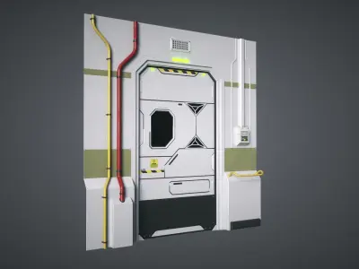 Lab Sci Fi Door Low-poly 3D model