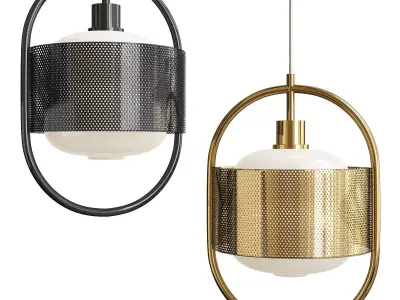 MOSSEN modern pendant light gold Low-poly 3D model