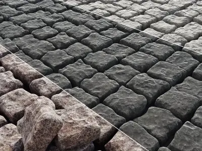 Paving old stone 3D model