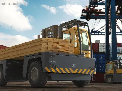  Baumann GS 150 Long Load Forklift Used Rigged for Maya 
