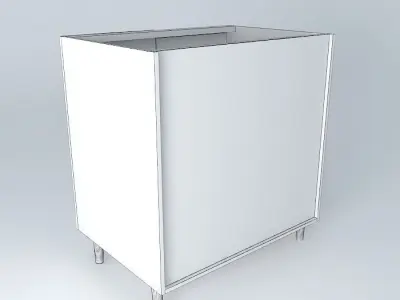 Straight corner desk 1 door Free 3D model