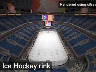 NHL and IIHF Ice Hockey Arena - interior - low poly Low-poly 3D model