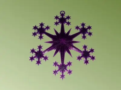 Star and Snowflake Star Ornament Free 3D print model