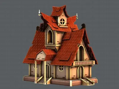 House Cartoon V02 Low-poly 3D model
