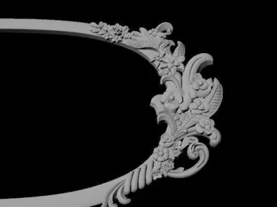 mirror gold ornate frame 3D model