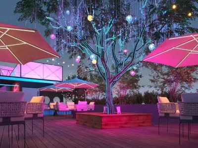 outdoor beer garden 3D model