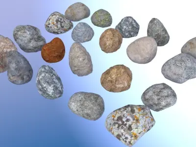 Rocks 20 low poly made for games  Low-poly 3D model