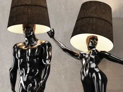 Hommer human lampshade Floor lamp Collection Pose09 3D model