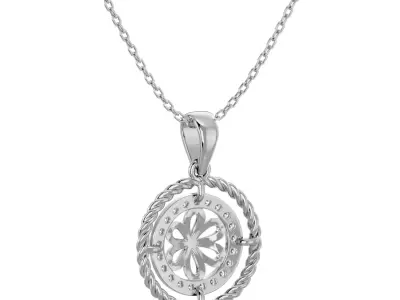 Light Minimalist Diamond Pendant Necklace 3D print model