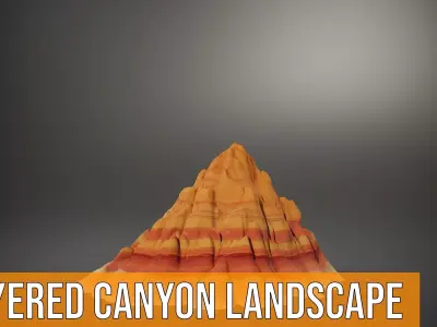 Layered Canyon Landscape model pack Low-poly 3D model