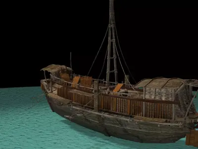 Chinese junk boat 3D model