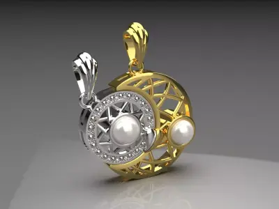 moon and sun pearl pendant pp0019 3D print model