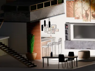 Modern Camping Lantern Game  Archviz Reafy 3D model