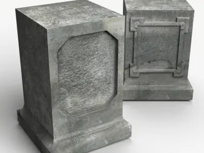 Medieval Tombstones Low-poly Low-poly 3D model