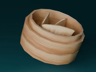 Hand-painted dumplings Low-poly 3D model