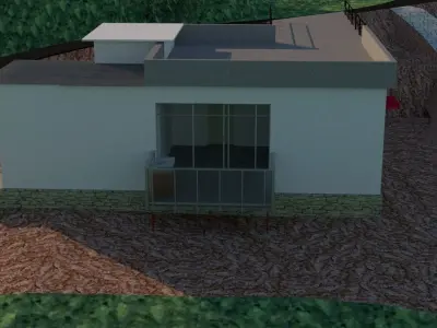 exterior house on side of hill 3D model