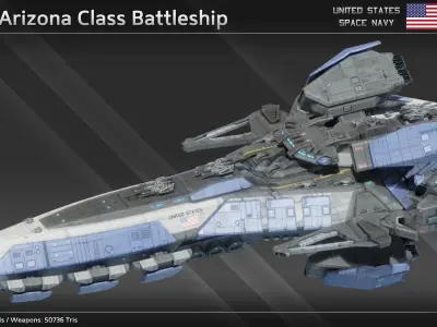 US Space Navy Fleet Collection 3D Model Pack