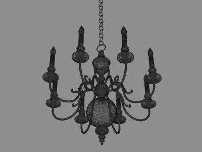 Chandelier GOLD 3D model purchase