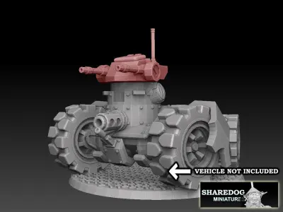 Twin Machinegun Turret 3D print model