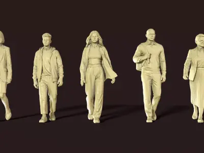 Smart Casual Walk - 26 Architectural Figures 3D print model