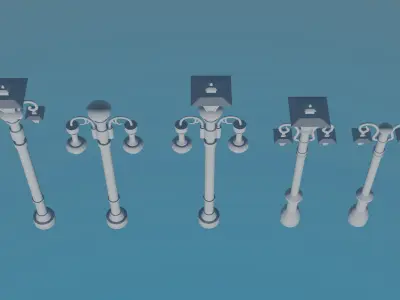 Street lights lamp post 3D print model