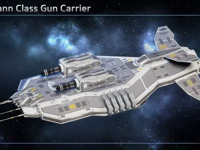 Spaceship Litzmann Gun Carrier Low-poly 3D model