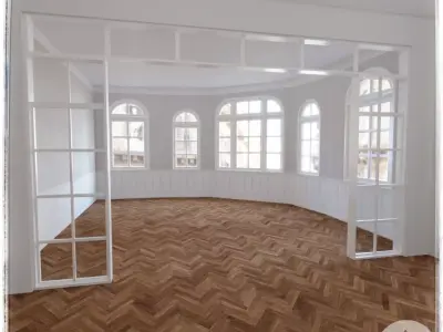 Apartment Shell With Kitchen And Bathroom 3D model