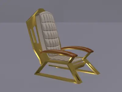 Modern bronze footed armchair 3D model