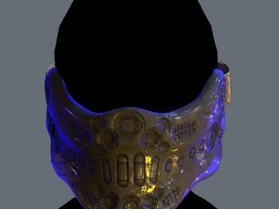 Gas mask helmet scifi Low-poly character art game Low-poly 3D model purchase