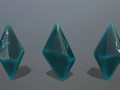 Crystal Set of crystals Low-poly 3D model
