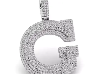 Alphabet Latter G Diamond Pendent 3D print model