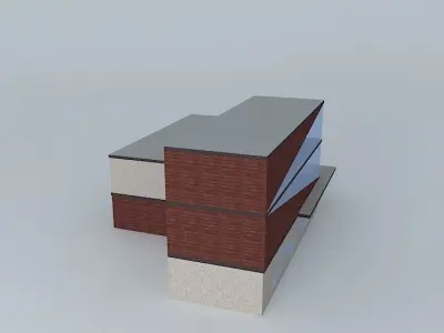 Exterior building with triangles Free 3D model