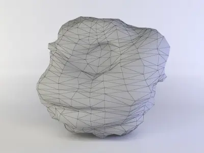 Large round rock Low-poly 3D model