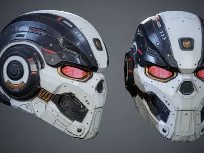 Sci-Fi Helmet p01 Low-poly 3D model