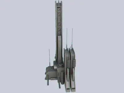Scifi tower Low-poly 3D model buy