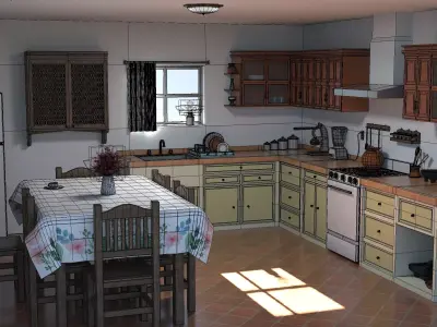 Classic Kitchen Low-poly 3D model