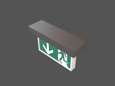 Exit Sign v1 008 Low-poly 3D model