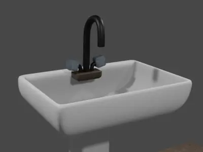 Washbasin sink with faucet Free 3D model