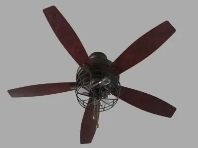 52inch Glenpool 5 - Blade Caged Ceiling Fan with Pull Chain 3D model