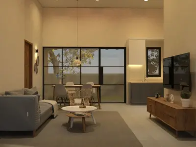 Euro-Modern House plus ALL ROOMS 3D model