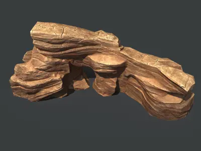 Red Rock Sandstone Pbr 5 Low-poly 3D model
