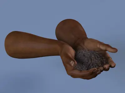  Afro American Hands Holding Soil 