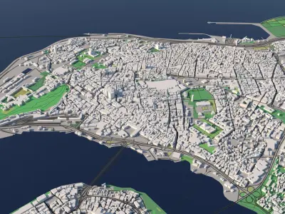 Istanbul Turkey 30x30km 3D City Map 3D model