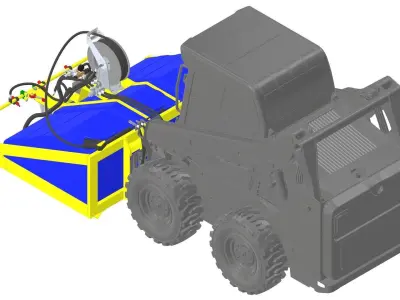 High pressure street washing MINI LOADER SKID STEER 3D model
