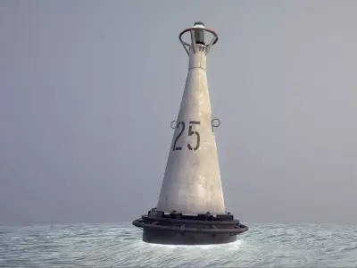 Buoy River RB-6-01 Left Side Mark Low-poly 3D model