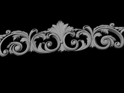 dekor gold ornate border 3D model purchase