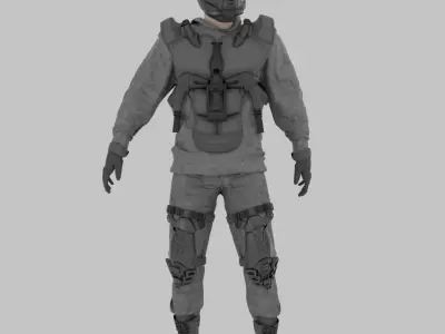 Cyberpunk Character Cyber Hunstman 3D model