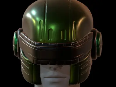 Gas mask helmet 3d model scifi Low-poly  3D model 6