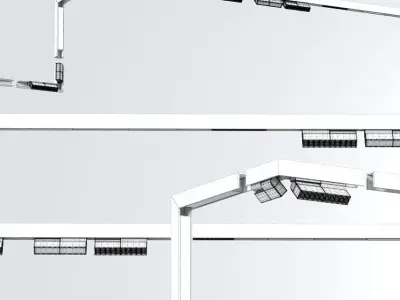 Ceiling Track And Spot light System 3D model